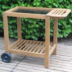 Chariot / Desserte bois FSC pour Plancha