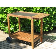Desserte bois pour plancha grande taille