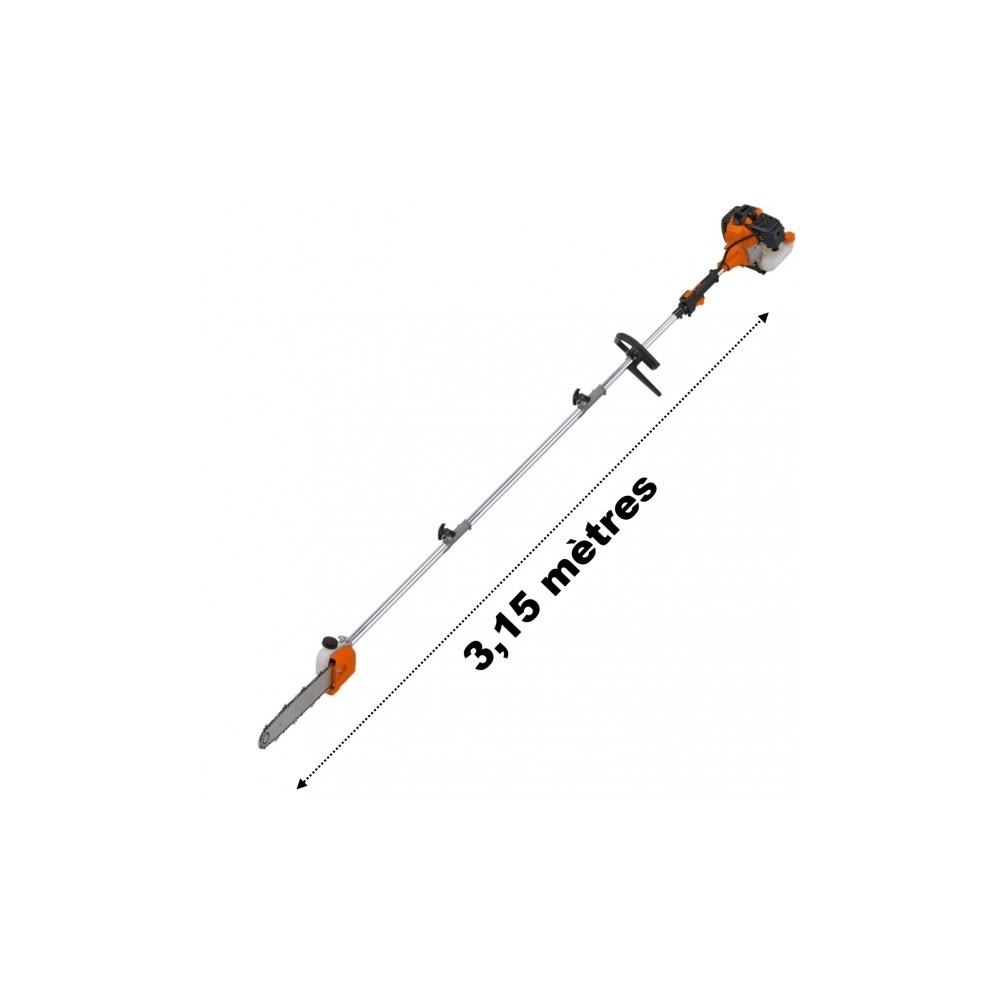 Elagueuse thermique sur perche 52 cm3 3cv longueur 3.15 mètres