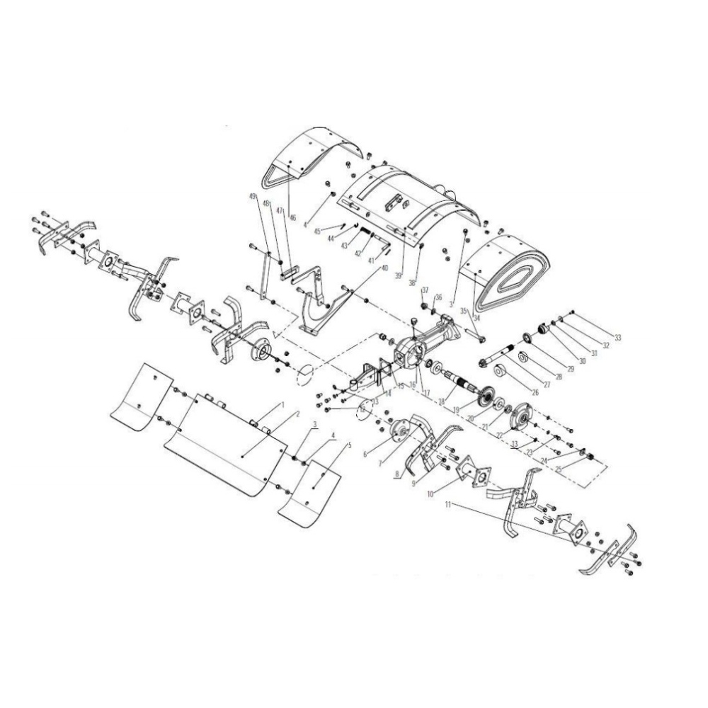 Couteau gauche pour rotovator Bulldog