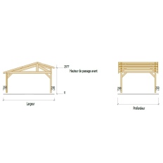 Charpente bois Douglas 2 pentes asymétriques