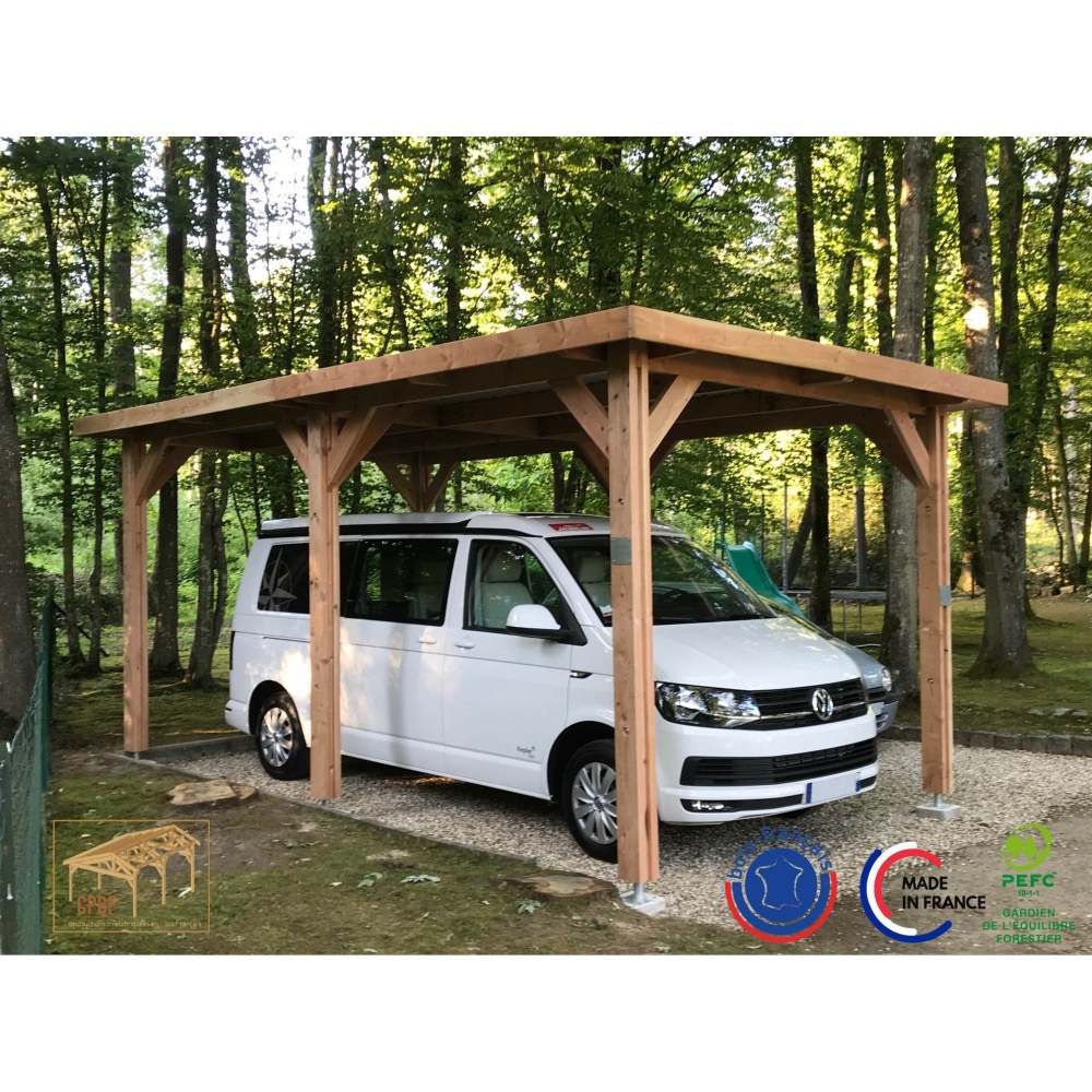 Abri toit plat en bois Douglas Abri toit plat en bois Douglas