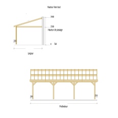 Carport bois Douglas monopente adossé