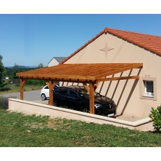 Carport bois Douglas monopente adossé
