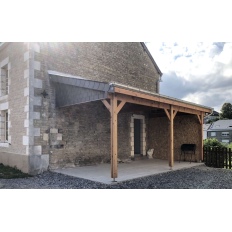 Carport bois Douglas monopente adossé