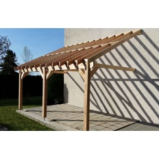 Carport bois Douglas monopente adossé