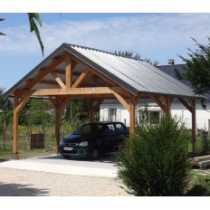 Carport bois Douglas 2 pentes symétriques