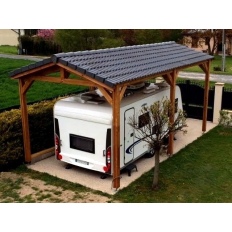 Carport bois Douglas 2 pentes symétriques -  Hauteur de passage 3,20 m