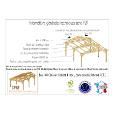 Carport bois Douglas 2 pentes symétriques