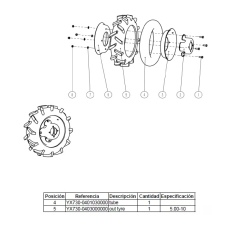 Pneu agraire 5.00 X 10 pour motoculteur