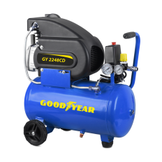 Compresseur électrique 24 L - 2 CV + kit 5 accessoires GOODYEAR
