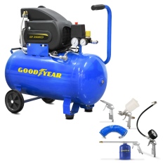 Compresseur électrique 50 L - 2 CV 8 bars + kit outils GOODYEAR