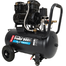 Compresseur mobile 50 litres silencieux 2 CV 8 bars 10,2 m3/h, 2 cylindres