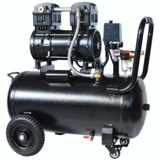 Compresseur mobile 50 litres silencieux 2 CV 8 bars 10,2 m3/h, 2 cylindres