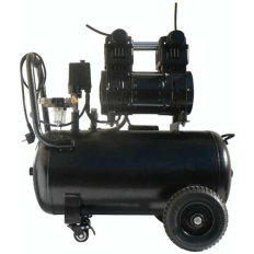 Compresseur mobile 50 litres silencieux 2 CV 8 bars 10,2 m3/h, 2 cylindres