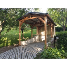 Carport bois Douglas 2 pentes symétriques -  Hauteur de passage 3,20 m