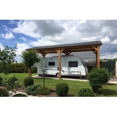 Carport bois Douglas 2 pentes symétriques -  Hauteur de passage 3,20 m