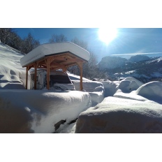 Carport bois Douglas 2 pentes symétriques -  Hauteur de passage 3,20 m