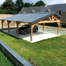 Charpente bois Douglas 2 pentes asymétriques