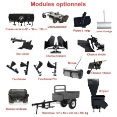 Porte outils 15 CV - 420 cm3 essence avec prise de force et démarrage électrique CASTOR 400