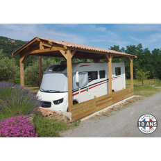 Carport bois Douglas 2 pentes symétriques -  Hauteur de passage 3,20 m