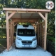 Carport bois Douglas toit plat pour camping-car -  Hauteur de passage 3,20 m