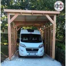 Carport bois Douglas toit plat pour camping-car -  Hauteur de passage 3,20 m
