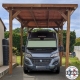 Carport bois Douglas toit plat pour camping-car -  Hauteur de passage 3,20 m