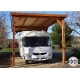 Carport bois Douglas toit plat pour camping-car -  Hauteur de passage 3,20 m