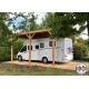 Carport bois Douglas toit plat pour camping-car -  Hauteur de passage 3,20 m