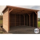 Carport bois Douglas toit plat pour camping-car -  Hauteur de passage 3,20 m