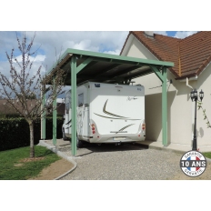 Carport bois Douglas toit plat pour camping-car -  Hauteur de passage 3,20 m