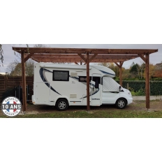 Carport bois Douglas toit plat pour camping-car -  Hauteur de passage 3,20 m