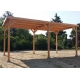Carport bois Douglas toit plat pour camping-car -  Hauteur de passage 3,20 m
