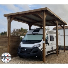 Carport bois Douglas toit plat pour camping-car -  Hauteur de passage 3,20 m