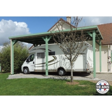 Carport bois Douglas toit plat pour camping-car -  Hauteur de passage 3,20 m