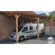 Carport bois Douglas toit plat adossé -  Hauteur de passage 3,20 m