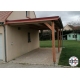 Carport bois Douglas toit plat adossé -  Hauteur de passage 3,20 m