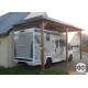 Carport bois Douglas toit plat adossé -  Hauteur de passage 3,20 m