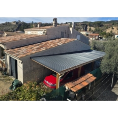 Carport bois Douglas toit plat adossé -  Hauteur de passage 3,20 m