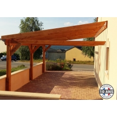 Carport bois Douglas monopente adossé