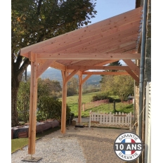 Carport bois Douglas monopente adossé