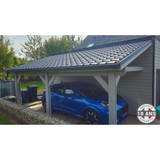 Carport bois Douglas monopente adossé