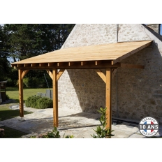 Carport bois Douglas monopente adossé