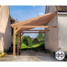 Carport bois Douglas monopente adossé