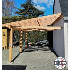 Carport bois Douglas monopente adossé