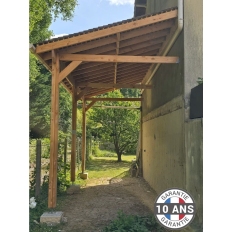 Carport bois Douglas monopente adossé
