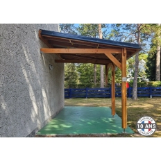 Carport bois Douglas monopente adossé