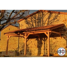 Carport bois Douglas monopente adossé