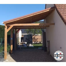 Carport bois Douglas monopente adossé